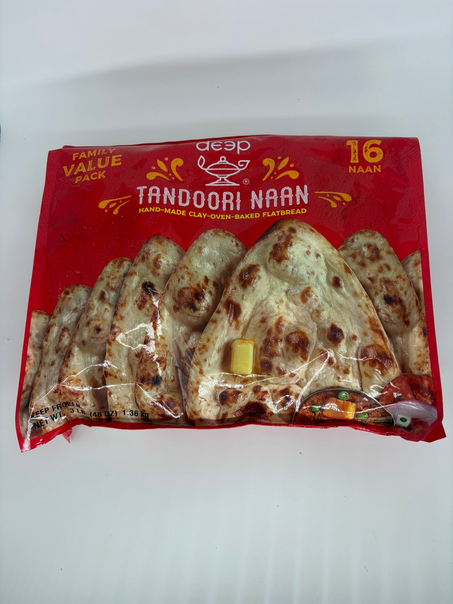 Tandoori Plain Naan Family Pack (16 pieces)