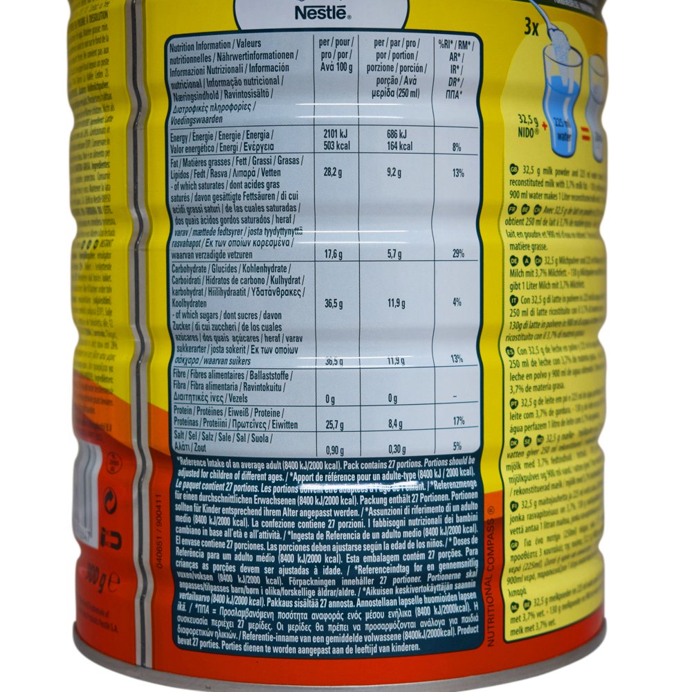Nestle Nido Instant Full Cream Milk Powder 900g
