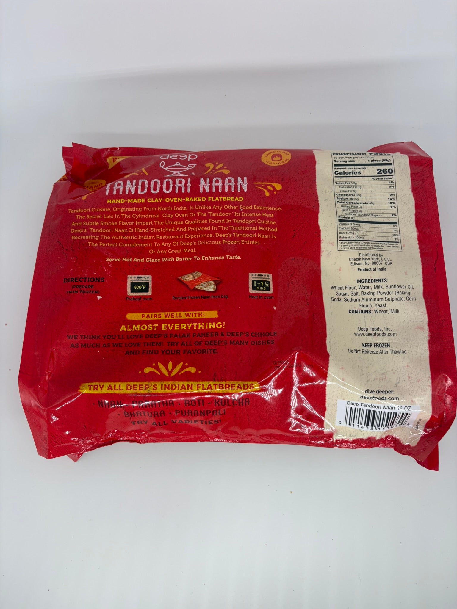 Tandoori Plain Naan Family Pack (16 pieces)