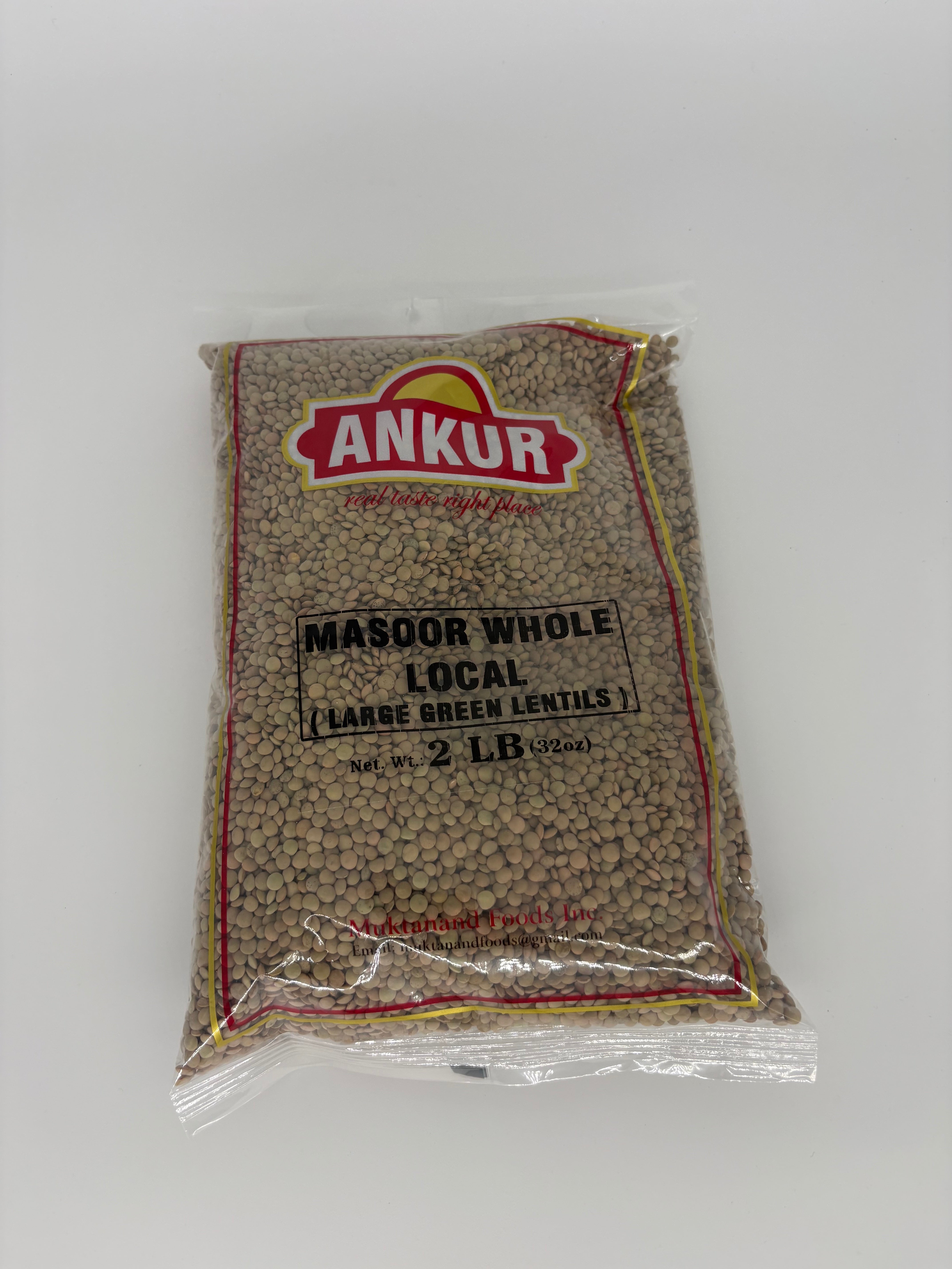 Ankur Masoor Whole Local Large Green Lentils