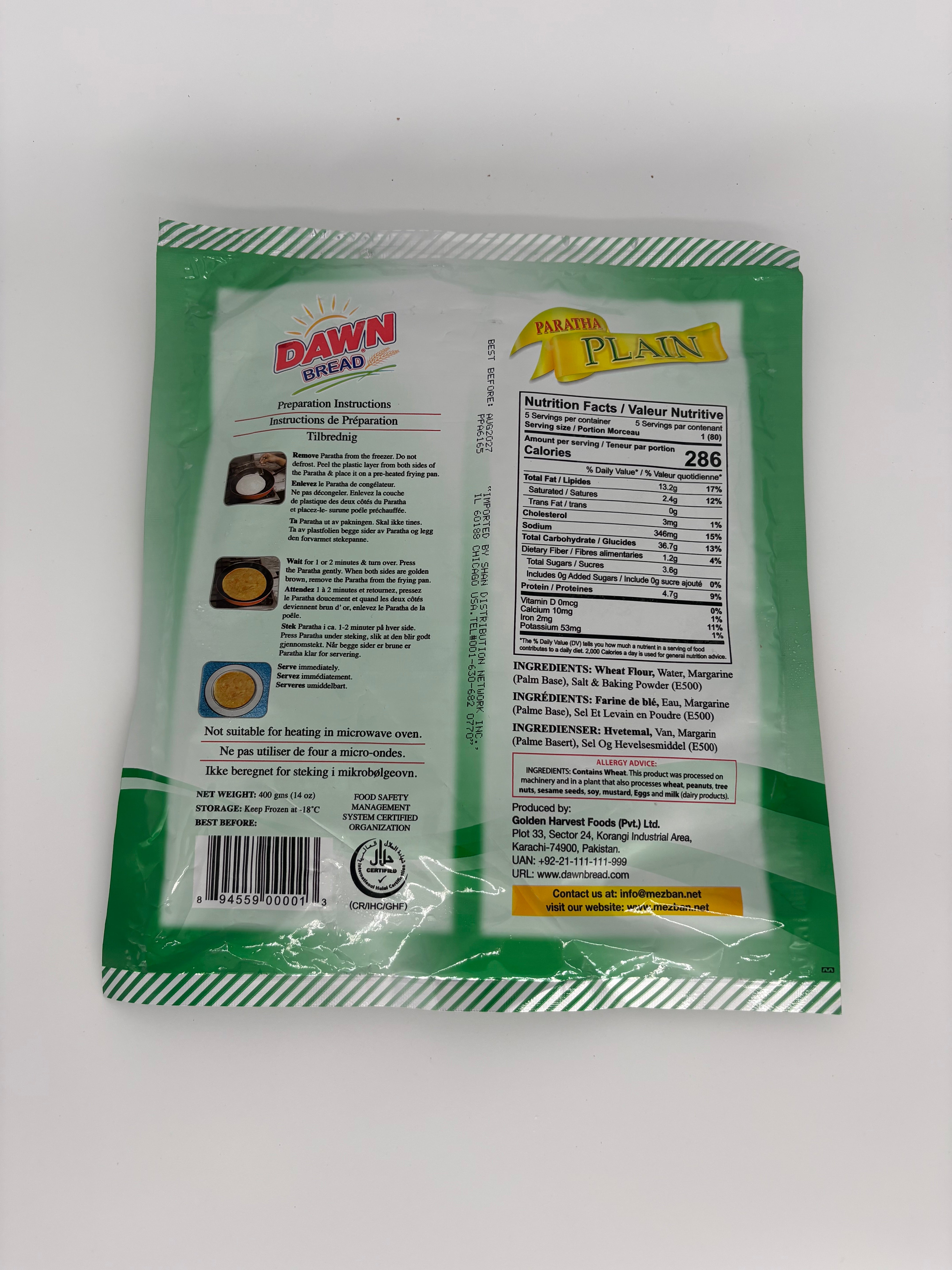 Plain Paratha (5 pieces)