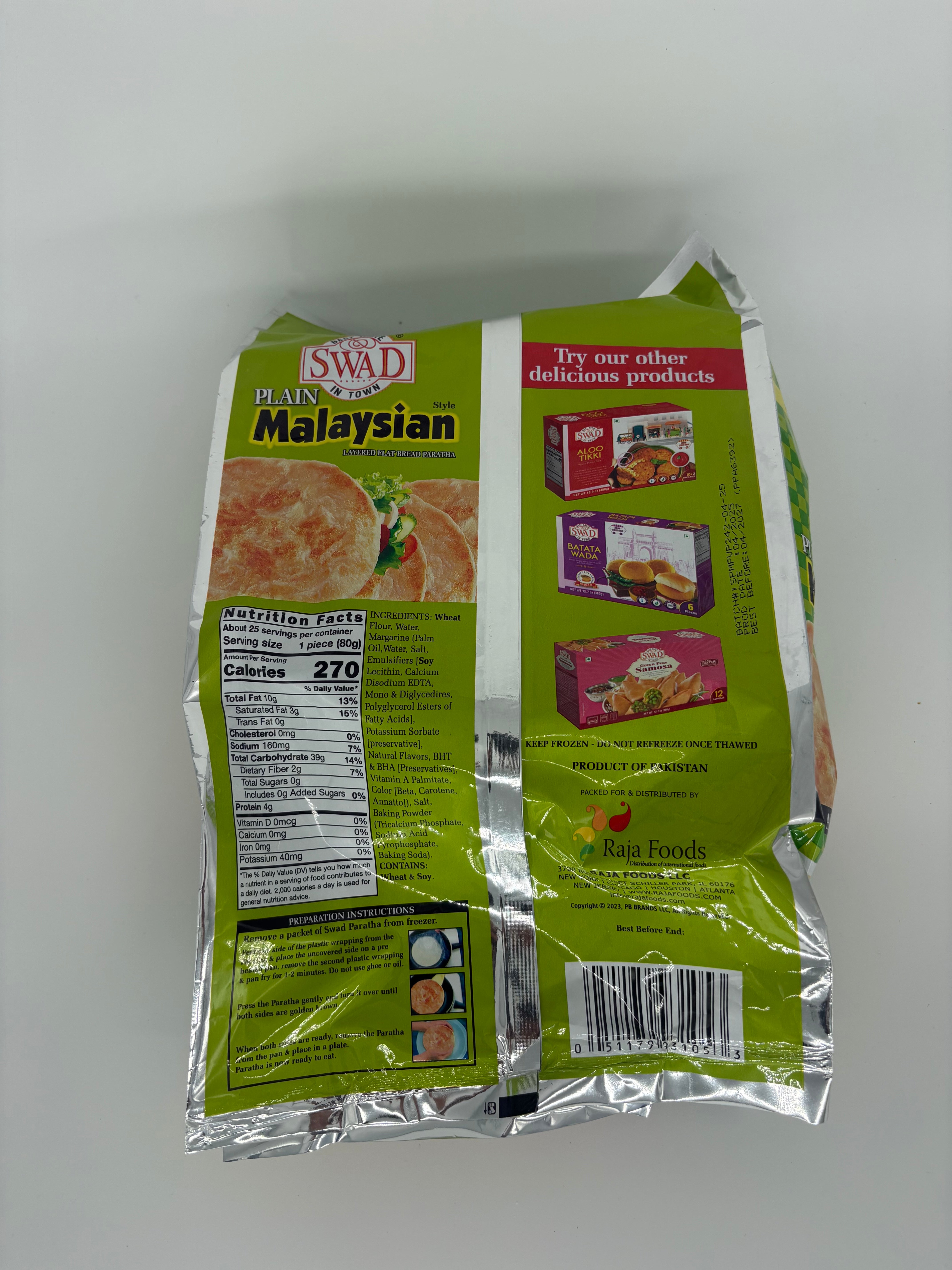 Plain Malaysian Layered Flat Bread Paratha (25 pc)